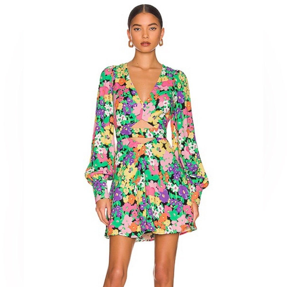 AFRM Merino Dress in Neon Garden Size S